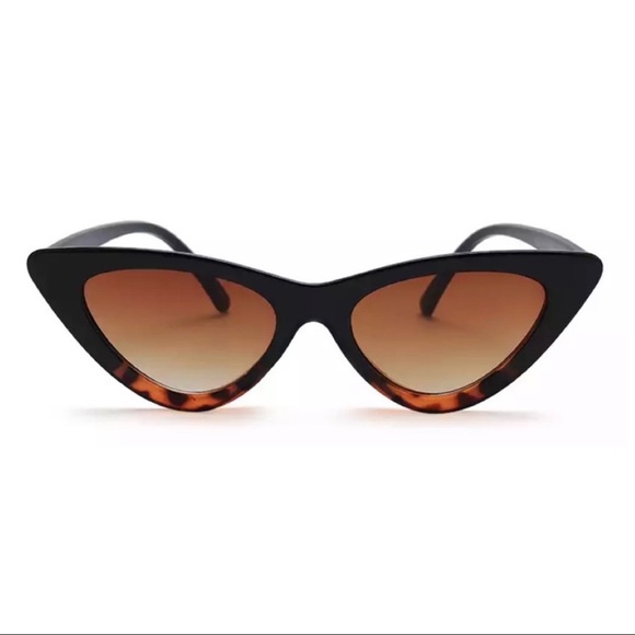 🍒3/$30 New Retro Black Leopard Cat Eye Sunglasses - Picture 2 of 4